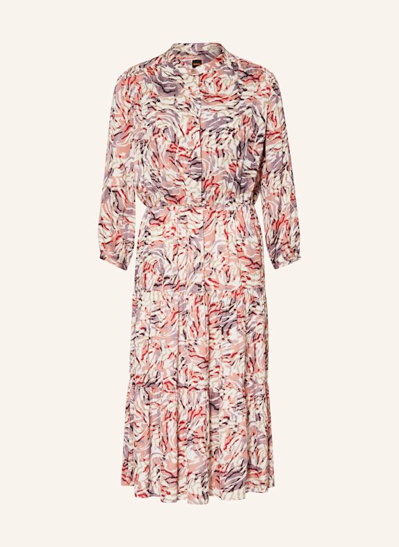 BOSS DENDANTA dress with 3/4 sleeves LIGHT PINK/ DARK PURPLE/ WHITE