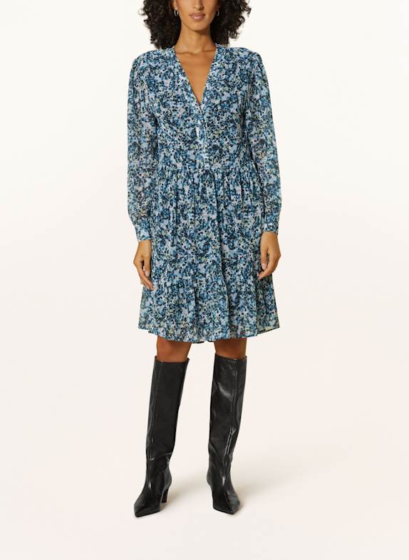 BOSS Robe DIMETA à volants BLEU/ VERT/ CRÈME