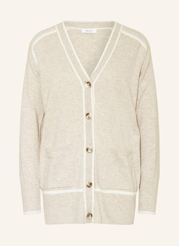 REISS Strickjacke ABI BEIGE/ WEISS