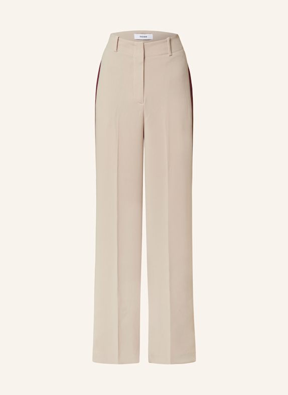 REISS Trousers with tuxedo stripes BEIGE/ DARK PURPLE