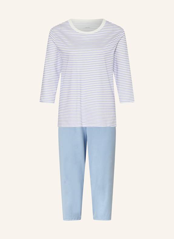 CALIDA 3/4-Schlafanzug COTTON STRIPES BLAU/ WEISS