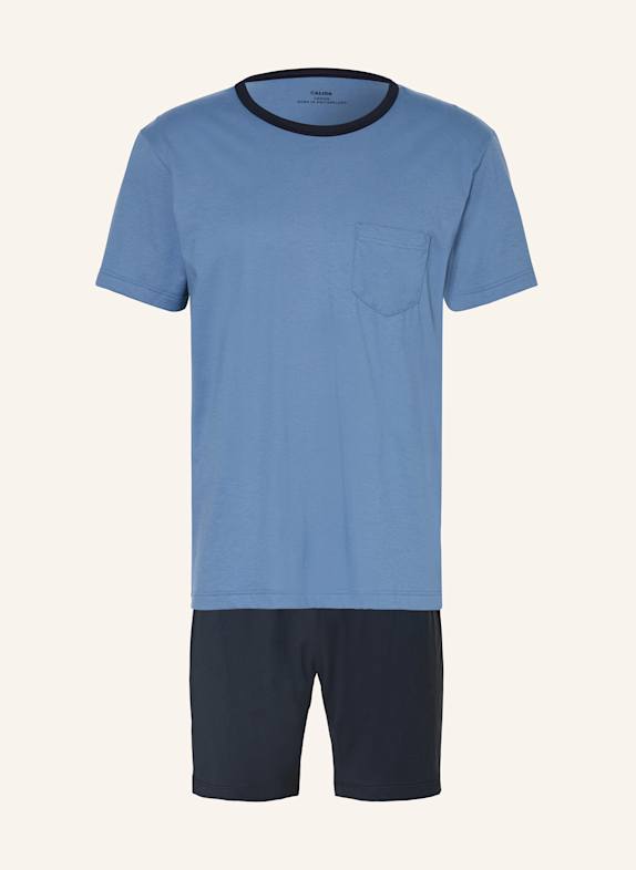 CALIDA Shorty-Schlafanzug RELAX ESSENTIALS BLAUGRAU/ DUNKELBLAU