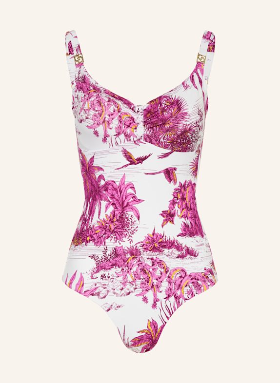 CHANTELLE Underwire swimsuit SAUVAGE WHITE/ FUCHSIA/ YELLOW