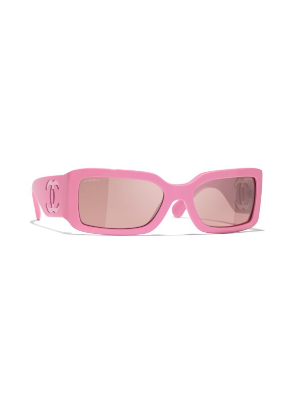 CHANEL Prostokątne okulary przeciwsłoneczne 177653 – RÓŻOWY/ CZARNY