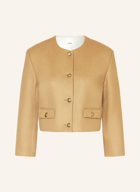 SANDRO Kastenjacke CAMEL