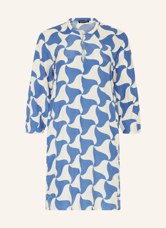 WHISTLES Dress with 3/4 sleeves WHITE/ BLUE