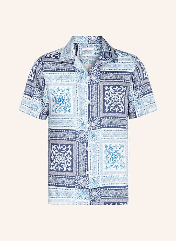 REISS Resorthemd NICO Regular Fit aus Satin BLAU/ WEISS