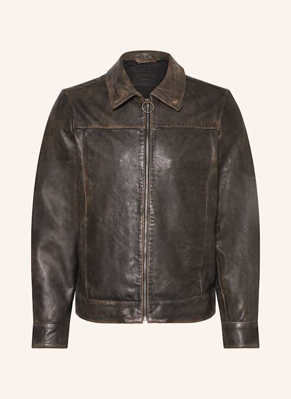 ALLSAINTS Lederjacke ALKAN SCHWARZ/ DUNKELBRAUN