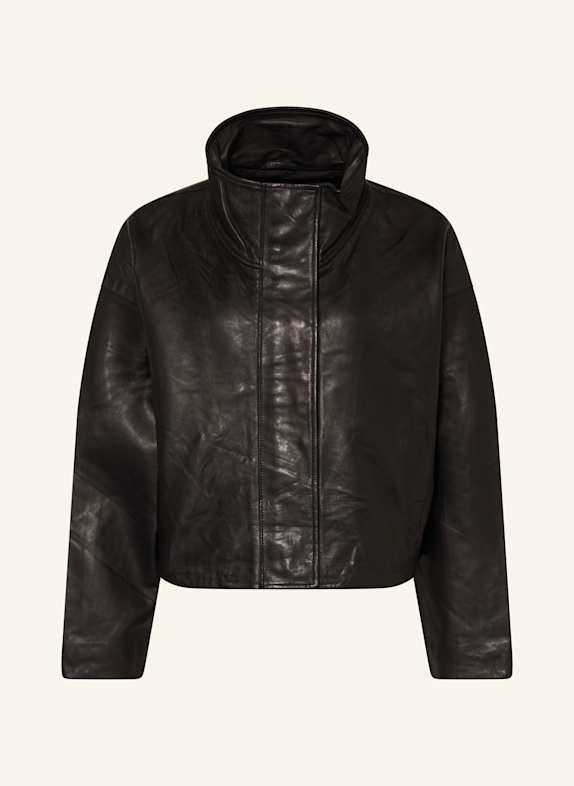 ALLSAINTS Krótka kurtka skórzana RYDER CZARNY