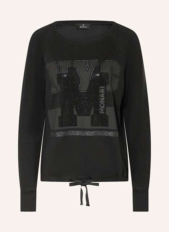 monari Longsleeve mit Schmucksteinen SCHWARZ