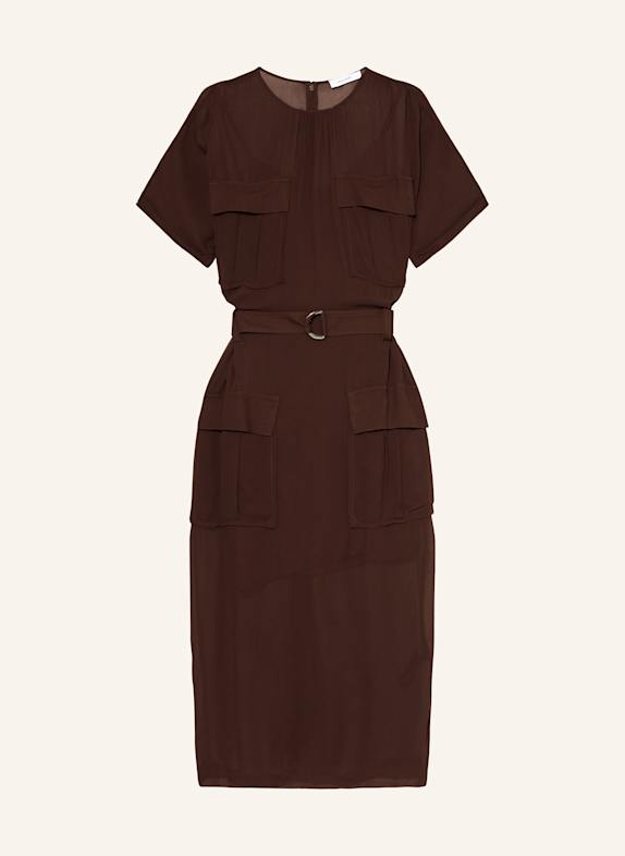 REISS Chiffon-Kleid ESSIE DUNKELBRAUN