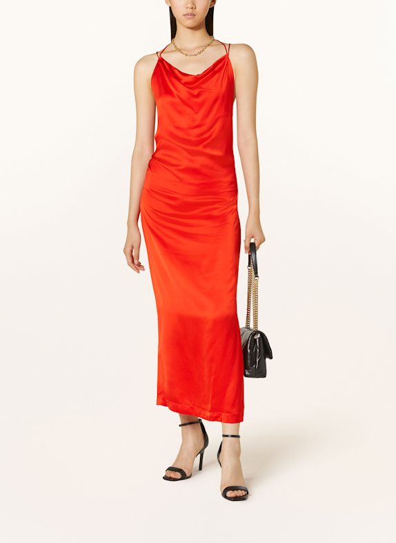 REISS Satinkleid LILAH DUNKELORANGE