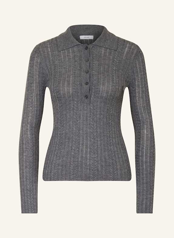 REISS Strick-Poloshirt JADE GRAU