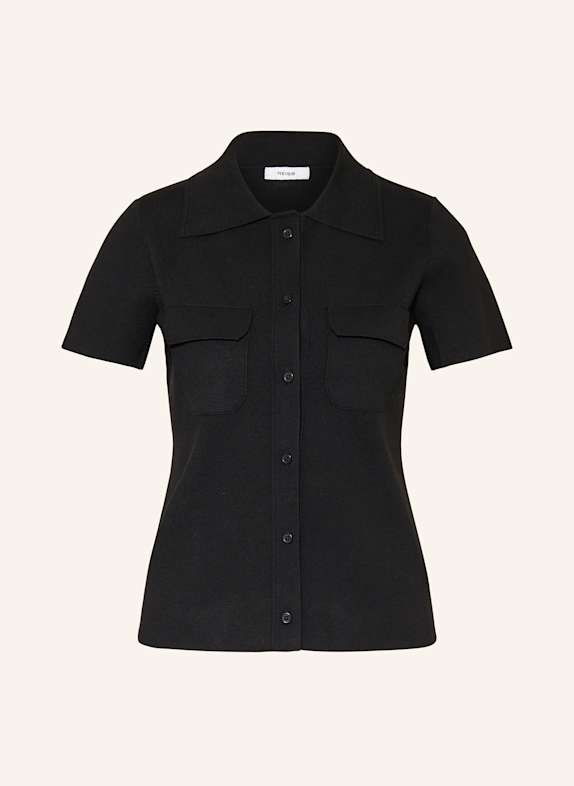 REISS Knitted blouse BLACK