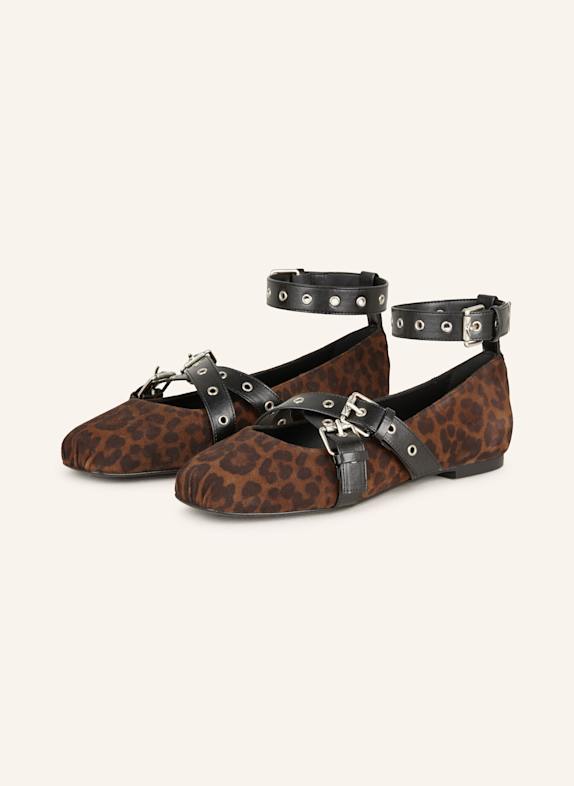 ba&sh Ballerinas CHIARA mit Nieten BRAUN/ SCHWARZ
