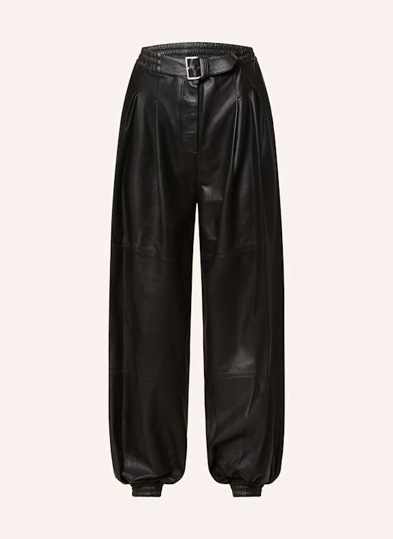 KARL LAGERFELD Leather trousers BLACK