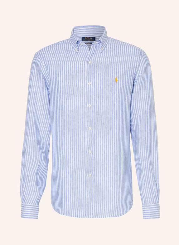 POLO RALPH LAUREN Leinenhemd Custom Fit WEISS/ HELLBLAU