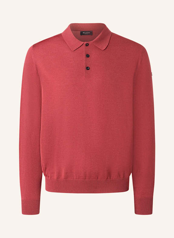 MAERZ MUENCHEN Strick-Poloshirt DUNKELROT