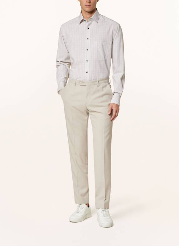 OLYMP Hemd Luxor comfort fit BEIGE / WEISS / DUNKELBLAU