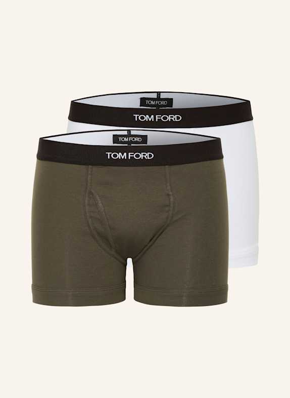 TOM FORD 2er-Pack Boxershorts WEISS / KHAKI