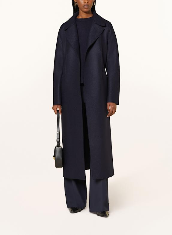 Fred Perry gingham shirt in navy Wool coat DARK BLUE