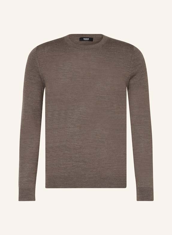 REISS Pullover WESSEX aus Merinowolle BRAUN