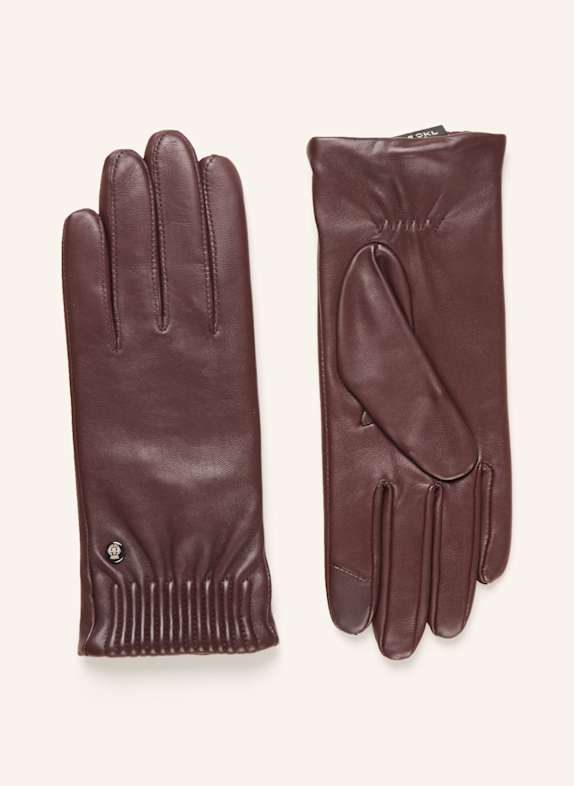 ROECKL Leather gloves ARIZONA with touchscreen function DARK RED
