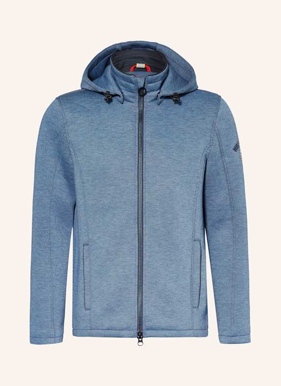 WELLENSTEYN Sweat jacket SARASOTA with removable hood BLACK/ BLUE