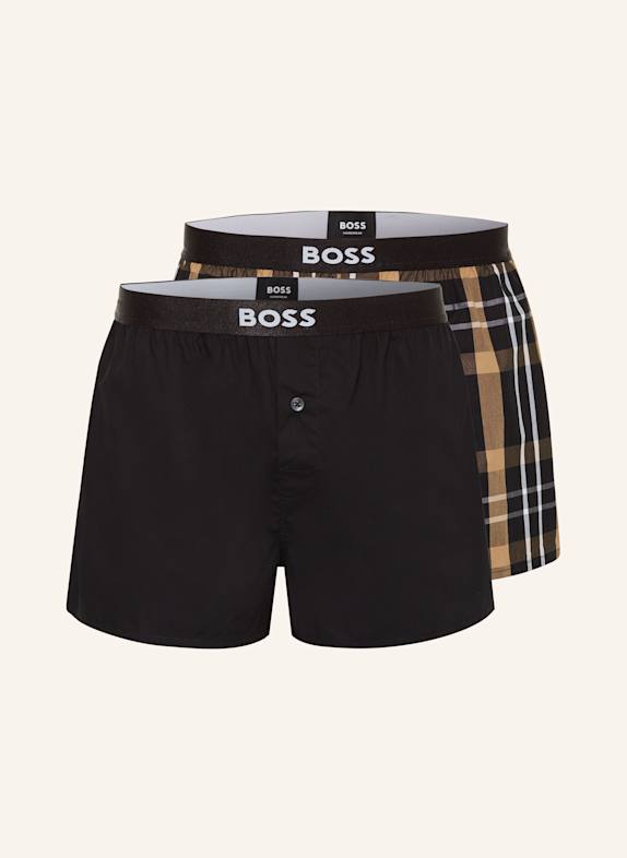 BOSS 2-pack boxer shorts BLACK/ BEIGE