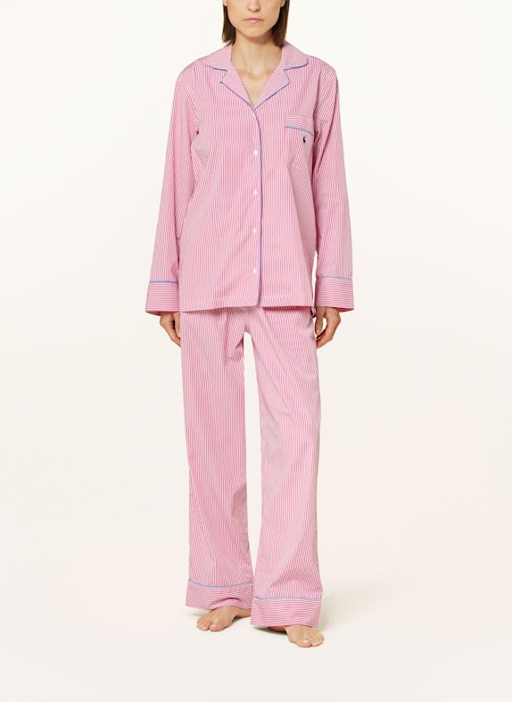 POLO RALPH LAUREN Schlafanzug PINK / WEISS