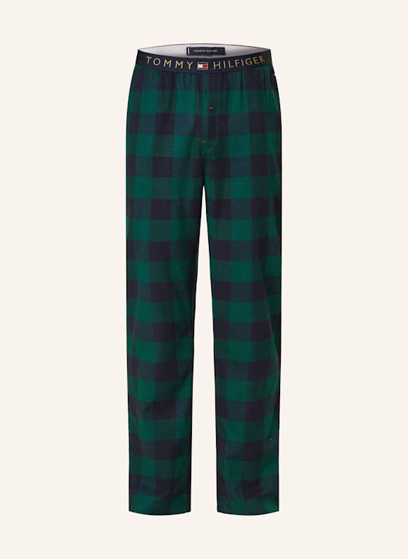 TOMMY HILFIGER Schlafhose aus Flanell DUNKELGRÜN/ DUNKELBLAU