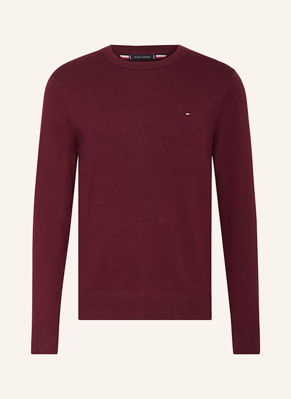 TOMMY HILFIGER Pullover DUNKELROT