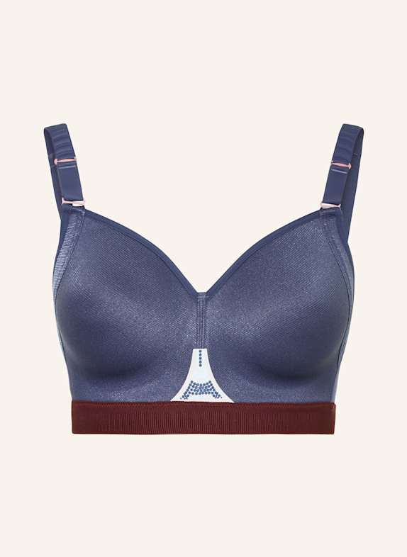 Triumph Sports bra TRIACTION GRAVITY LITE BLUE GRAY/ DARK RED