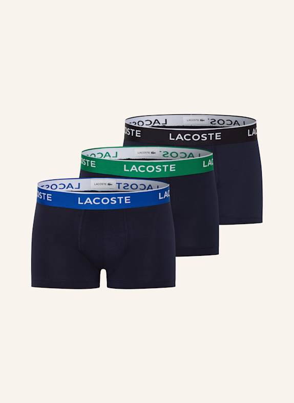 LACOSTE 3er-Pack Boxershorts BLAU/ GRÜN/ SCHWARZ