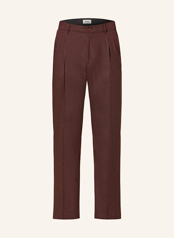DRYKORN Hose LEEK mit Leinen Regular Fit DUNKELROT