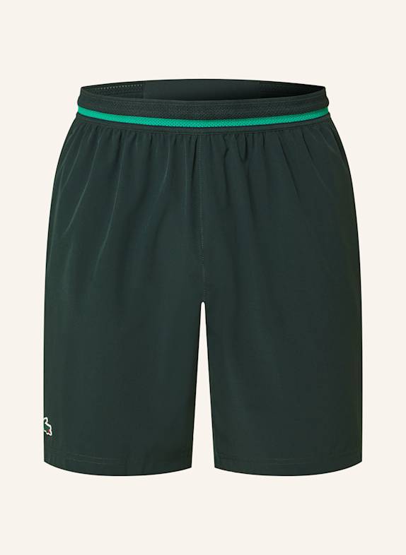 LACOSTE Tenisové šortky TMAVĚ ZELENÁ