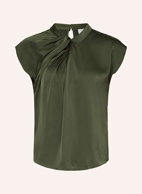 NEO NOIR Shirt blouse FLEUR in satin DARK GREEN