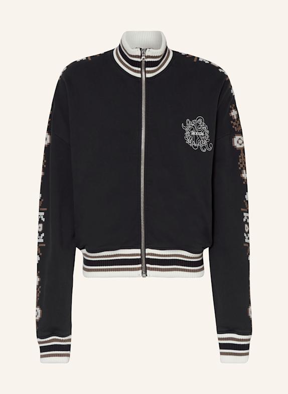 rough. Sweatjacke SCHWARZ/ ECRU/ BRAUN