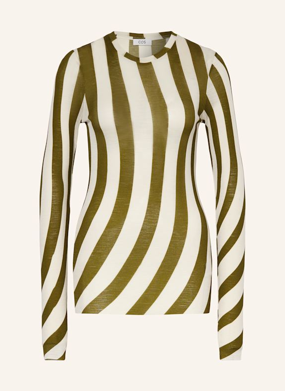 COS Monki Ambidextra knit sweater in navy blue LIGHT YELLOW/ OLIVE