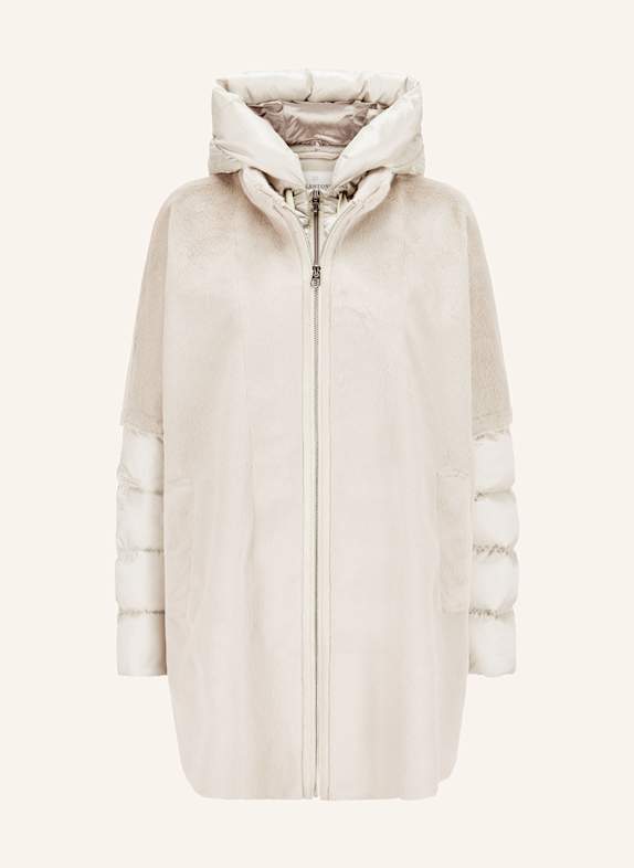 MILESTONE MSARIES faux fur jacket in a mix of materials with removable trim CREAM