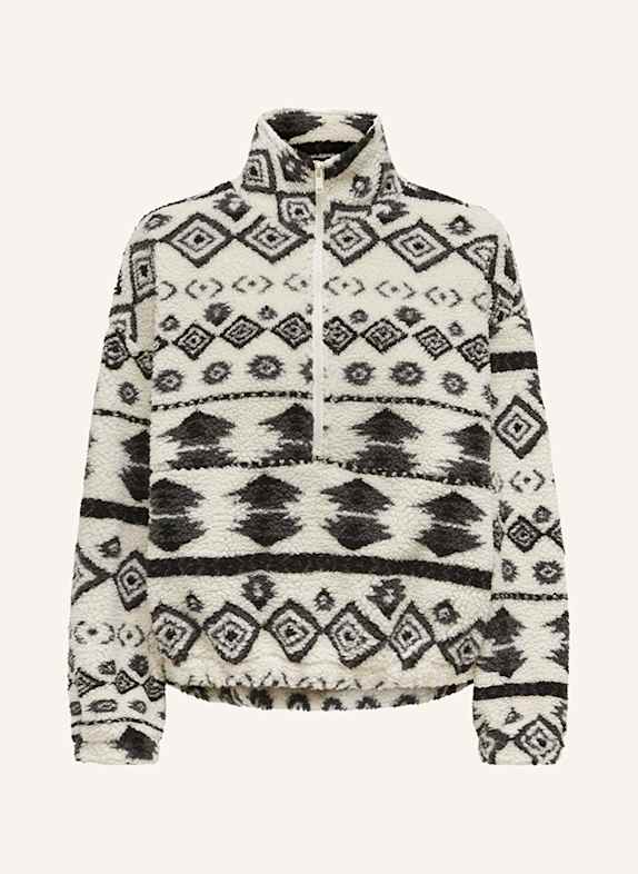 ONLY Schlupfjacke aus Teddyfell ECRU/ SCHWARZ