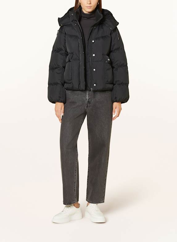 Levi's® WESTERN BUBBLE SHORTY down jacket with detachable hood BLACK