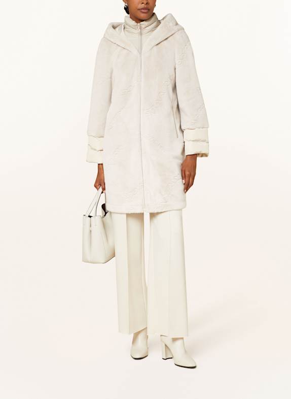 SPORTALM Płaszcz ze sztucznym futrem KREMOWY