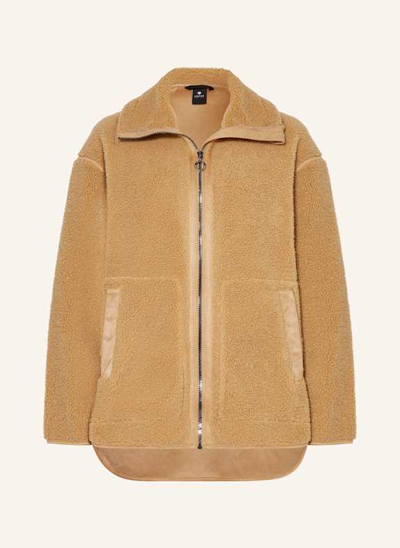 LUHTA Kurtka oversize HARTOLA z pluszowego materiału CAMELOWY