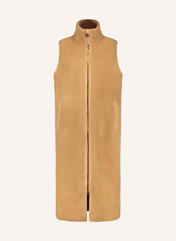 LUHTA Kamizelka z pluszowego materiału HOLTTILA CAMELOWY