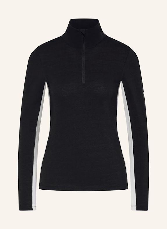 WE NORWEGIANS Piqué midlayer VOSS made from merino wool DARK BLUE/ ECRU