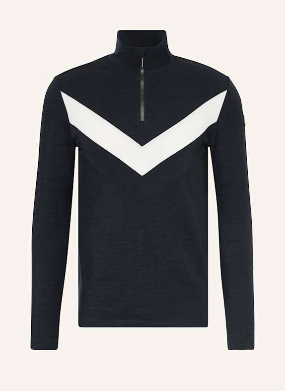 WE NORWEGIANS Piqué midlayer VOSS made from merino wool BLACK/ WHITE
