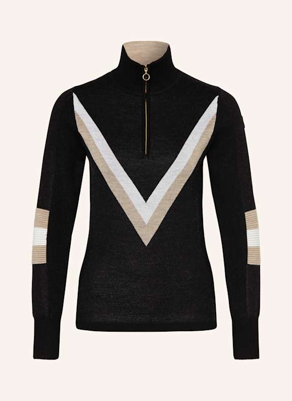 WE NORWEGIANS HAFJELL merino wool troyer BLACK/ BEIGE/ CREAM