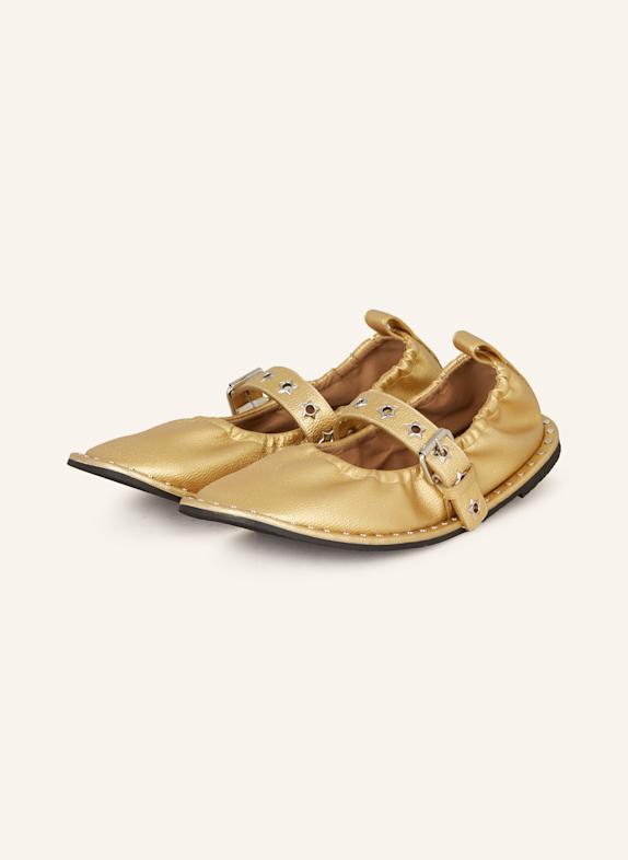 STELLA McCARTNEY Mary-Jane-Ballerinas FALABELLA mit Nieten GOLD