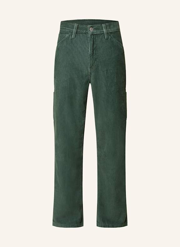 Levi's® Spodnie sztruksowe 568 luźne spodnie straight fit CIEMNOZIELONY